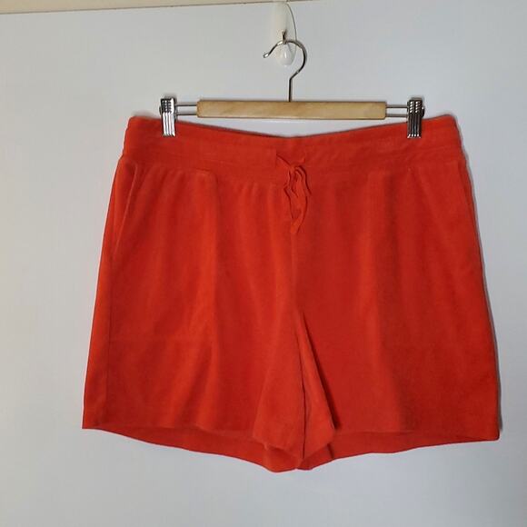 J Jill Fit Orange Terry Cloth drawstring Shorts In Great used condition  - Med - Picture 9 of 10